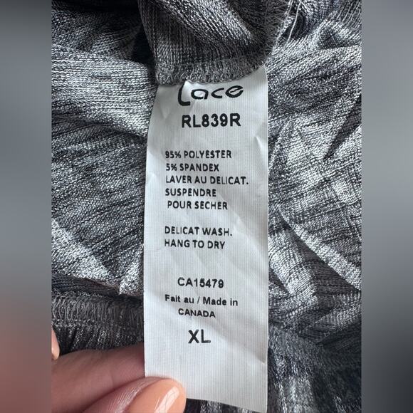 LACE Lagenlook Minimalist Gray Dress‎ Size XL French Canada Cut Out Texture - Picture 7 of 9